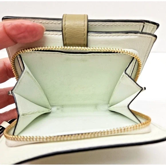 LOEWE Puzzle Bifold Wallet Leather Matcha Green Beige SET Box + Booklet AUTH - Picture 10 of 13